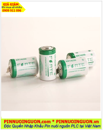 FORTE ER14250, Pin nuôi nguồn PLC FORTE ER14250 lithium 3.6V 1/2AA 1200mAh chính hãng 